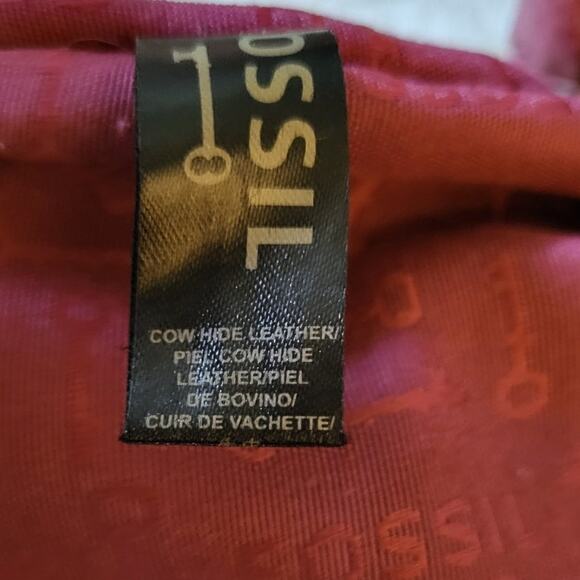 FOSSIL Purple Leather Crossbody Messenger Bag Purse Handbag Violet Vintage - Picture 16 of 16